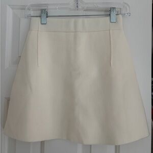 Cream knit mini skirt